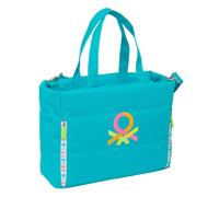 BENETTON SUMMER - Borsa per laptop da 14,1", con tasca, zaino, ideale per bambini di diverse età, comoda e versatile, qualità e resistenza, 54 x 17 x 31 cm, blu, M, Casual