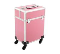 Valigetta per trucchi con rotelle, trolley per trucchi e cosmetici, in alluminio, con angoli rinforzati, grande capacità, flessibile per parrucchieri e saloni di unghie, conservazione ottimizzata, 24