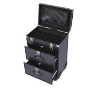 Valigetta per trucchi, trolley, con 2 cassetti, 36 x 23 x 58 cm, colore nero