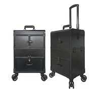 Valigetta per trucco con rotelle Valigia da viaggio con ruote Trolley per cosmetici, Valigetta per trucco da viaggio Valigia per trucco da artista Organizer per cosmetici (Noir)