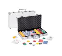 VALIGETTA IN METALLO CONTIENE 5 DADI 300 FICHES 2 MAZZI DI CARTE POKER DAL NEGRO