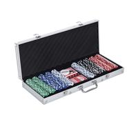 Valigetta Poker Professionale In Alluminio, Set Poker Con 500 Fiches E 2 Mazzi Per Texas Hold'em E Blackjack