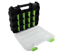 Valigetta porta attrezzi a doppio lato con divisori in plastica rimovibili per viti e elementi di fissaggio