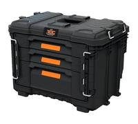 Keter ROC Pro Gear 2.0 XL Caja attrezzi 3 cassetti, divisori inclusi, nero/oro