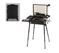 Valigetta Porta Trucchi Professionale da Viaggio, Trolley Make Up, Beauty Case da Viaggio, Valigia Trolley Make Up da Trucco Professionale, Valigetta per Cosmetici per Unghie Valigetta (Size : A(With
