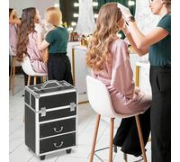 Valigetta Porta Trucchi Professionale, Trolley Make Up Rinforzato in Alluminio e Acciaio, Blocco con 2 Chiavi e Ruote, 36x23x58cm Description:Che tua sia professionista o semplicemente amante del make