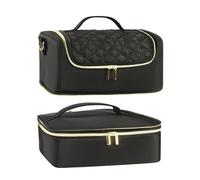 Valigetta portaoggetti per smalto, organizer portatile, contenitore in tessuto robusto, contenitore pieghevole con cerniere stabili, oggetti per la casa leggeri per la stagione, Nero , vedi