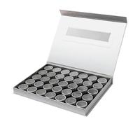 Valigetta portatile per nail art con 35 piccoli contenitori in alluminio e inserti in schiuma rigida durevoli con chiusura sicura contenitore per decorazioni per unghie