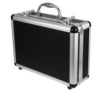 Valigetta Portautensili Portatile in Alluminio, Elegante e Leggera | Finitura Nera e Argento, per Officina e Trasporto Documenti, Adatta a Cosmetici e Utensili