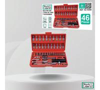 Valigetta professionale con chiavi a bussola e accessori di alta qualità - Set completo ideale per meccanica, fai da te e manutenzione - Utensili in acciaio al carbonio resistenti con finitura cromata