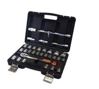 Valigetta professionale con serie di chiavi a cricchetto con bussole 1/2", prolunghe, snodo cardanico, assortimento di 32 pezzi - FI 20 0027 echoENG