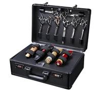 Valigetta professionale per parrucchieri con lucchetto a combinazione, grande valigetta per utensili come forbici, trimmer e asciugacapelli, in alluminio robusto con scomparti organizer, leggera e