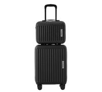 Valigetta rigida, bagaglio con trousse per cosmetici, valigetta da viaggio, bagaglio a mano, 4 ruote, materiale ABS, serratura TSA, S35 x 26 x 16 cm, M46,5 x 38 x 20 cm, senza strato di espansione