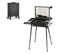Valigetta Trucchi Cofanetto Organizzatore, Valigetta per Trucchi, Valigia da Trucco Professionale, Parrucchiere Bellezza Compongono Trolley Cosmetici Organizzatore con LED Lighted Mirror (Size : C(Wi