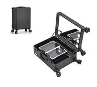 Valigetta Trucchi Cofanetto Organizzatore, Valigetta per Trucchi, Valigia da Trucco Professionale, Parrucchiere Bellezza Compongono Trolley Cosmetici Organizzatore con LED Lighted Mirror (Size : B)