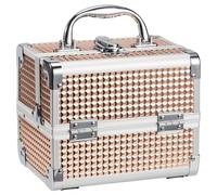 Valigetta Trucchi con Specchio Beauty Case da viaggio Porta Trucco Valigia Make Up Valigetta Unghie, porta Smalti per Unghie, per Estetista Per Cosmetici Organizzatore, Oro