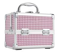 Valigetta Trucchi con Specchio Beauty Case da viaggio Porta Trucco Valigia Make Up Valigetta Unghie, porta Smalti per Unghie, per Estetista Per Cosmetici Organizzatore, Rosa