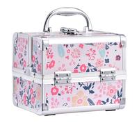 Valigetta Trucchi con Specchio Beauty Case da viaggio Porta Trucco Valigia Make Up Valigetta Unghie, porta Smalti per Unghie, per Estetista Per Cosmetici Organizzatore, Fiore