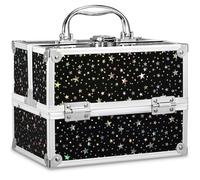 Valigetta Trucchi piccola Beauty Case vuota Valigia Make Up con lucchetto Porta Trucchi per ragazze Valigetta per unghie Valigetta Cosmetica, Cielo stellato nero