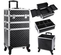 Valigetta Trucchi Trolley Make Up 3 in 1 Valigia Porta Trucchi Trolley Trucco Valigetta Trucco Valigia Make Up Trolley Estetista Valigetta Uhgie,Nero