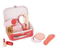 Small Foot 11776 Make-Up and Hairdressing Case Retro Wooden Extensive Beauty Pla