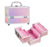 Valigetta Trucco Valigetta Trucchi per Cosmetici Makeup Valigia porta Trucchi Beauty Case da Viaggio Cofanetto Trucco Valigetta Unghie Caso Cosmetici Organizzatore, Rosa Sirena