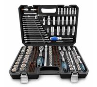 Valigetta utensili professionale, set di chiavi a bussola, inserti Torx cricchetti, chiavi combinate, chiavi a brugola, prolunghe, kit attrezzi per auto, officina fai-da-te con attacchi 1/4" 1/2'' 3/8