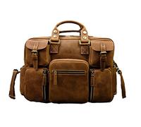 Valigette da uomo in pelle naturale con tracolla per computer portatile borsa a mano business valigetta borsa, Marrone chiaro, Borsa Messenger