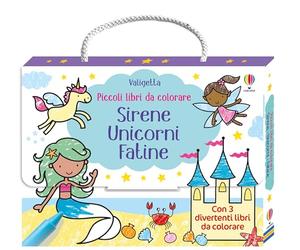 Valigette Usborne - Valigetta Piccoli libri da colorare - Sirene, Unicorni, Fatine