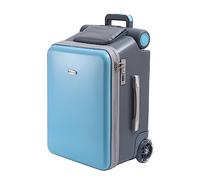 Valigia 2 in 1 per scooter per bambini, con design a forma di seggiolino per bambini, bagaglio a mano rigido blu con manico retrattile e guscio in EVA per viaggi, Blu