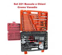 Valigia 221 pz bussole chiavi a cricchetto in chrome vanadium + Valigetta
