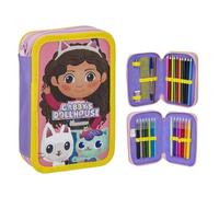 Valigia a 3 scomparti per la casa delle bambole Gabby - Colore lilla - 12,5 x 4,5 x 19,5 cm - Realizzata in poliestere e PVC - Chiusura a zip - Include accessori - Prodotto originale