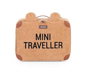 Valigia Bimbi Mini Traveller in Camoscio Teddy Brown