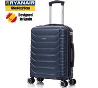 Valigia cabina 55x40x20cm in ABS+Policarbonato (40L) semi-rigida, piccolo trolley da viaggio con 4 ruote girevoli a 360°, lucchetto numerico - 20 pollici - Colori: Nero/Blu navy/Giallo/Menta/Oro rosa/
