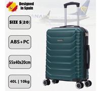 Valigia cabina 55x40x20cm in ABS+Policarbonato (40L) semi-rigida, trolley bagaglio a mano con 4 ruote 360º girevoli, lucchetto numerico - 20 pollici - Nero/Blu navy/Giallo/Menta/Rosa oro/Verde/Rosa ch