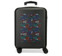 Valigia Cabina Roll Road Next Level Nera 38x55x20 cm ABS rigido Chiusura laterale a combinazione 35L 2 kg 4 Doppie ruote Bagaglio a mano