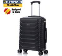 Valigia cabinato 55x40x20cm in ABS+Policarbonato (40L) semi-rigida, piccolo trolley bagaglio a mano con 4 ruote 360º girevoli, lucchetto numerico - 20 Pollici - Nero/Blu Navy/Giallo/Menta/Rosa Oro/Ver