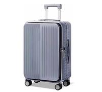 Valigia con ruote, bagaglio a mano di grande capacità, valigia con design a borsa laterale staccabile, lucchetto con codice (Argento 20 pollici)