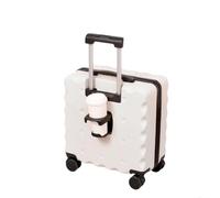 Valigia da 45,7 cm, con ruote girevoli e serratura TSA, valigia rigida in PC+ABS, morbida espandibile, leggera, resistente, approvata per le compagnie aeree, bianco, Taglia unica