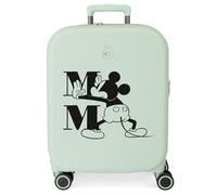 Valigia da cabina Disney Mickey Happiness Verde 40x55x20 cm ABS rigido Chiusura TSA integrata 37L 2,74 kg 4 doppie ruote Bagaglio a mano espandibile