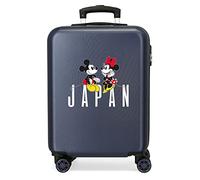 Valigia da cabina Disney Topolino e Minnie viaggio in Giappone Blu 38x55x20 cm ABS rigido Chiusura a combinazione laterale 35L 2 kg 4 doppie ruote bagaglio a mano