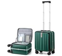 Valigia da Cabina Hanke Apertura Frontale, Verde scuro, Front Opening 16-inch
