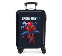 Spiderman Blu Valigia Cabina 55cm ABS Rigida Trolley Bambini Bagaglio a mano 4R