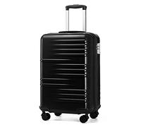 Valigia da viaggio， Cabin Suitcase Lightweight PC Carry On Luggage Suitcase Hard Shell Hand Luggage with 4 Spinner Wheels, 3 Digit Combination Lock(Black,Small 20")
