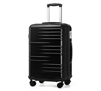Valigia da viaggio， Cabin Suitcase Lightweight PC Carry On Luggage Suitcase Hard Shell Hand Luggage with 4 Spinner Wheels, 3 Digit Combination Lock(Black,Large 28")