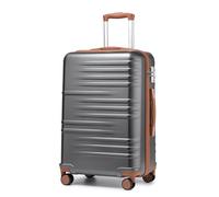Valigia da viaggio， Cabin Suitcase Lightweight PC Carry On Luggage Suitcase Hard Shell Hand Luggage with 4 Spinner Wheels, 3 Digit Combination Lock(Grey Brown,Medium 24")