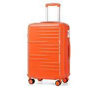 Valigia da viaggio， Cabin Suitcase Lightweight PC Carry On Luggage Suitcase Hard Shell Hand Luggage with 4 Spinner Wheels, 3 Digit Combination Lock(Orange,Large 28")