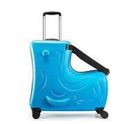 Valigia da viaggio con ruote, bagaglio da viaggio con pedale, blocco password, leggero e resistente, può contenere 80 libbre, per ragazzi e ragazze dai 2 ai 12 anni in viaggio blue 20inch