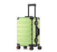 Valigia da viaggio con ruote di alta qualità, realizzata interamente in alluminio e lega di magnesio, robusta e durevole. -Elementi essenziali per il viaggio(Green,20 inches)