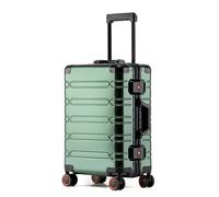 Valigia da viaggio con ruote di alta qualità, realizzata interamente in alluminio e lega di magnesio, robusta e durevole. -Elementi essenziali per il viaggio(Dark Green,20 inches)